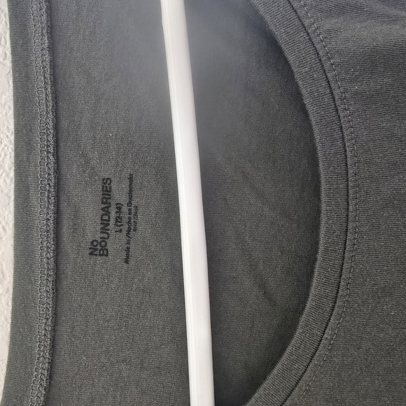 Olive green No Boundaries long sleeve tee, size L (12–14). Soft & Comfy. - Picture 2 of 4